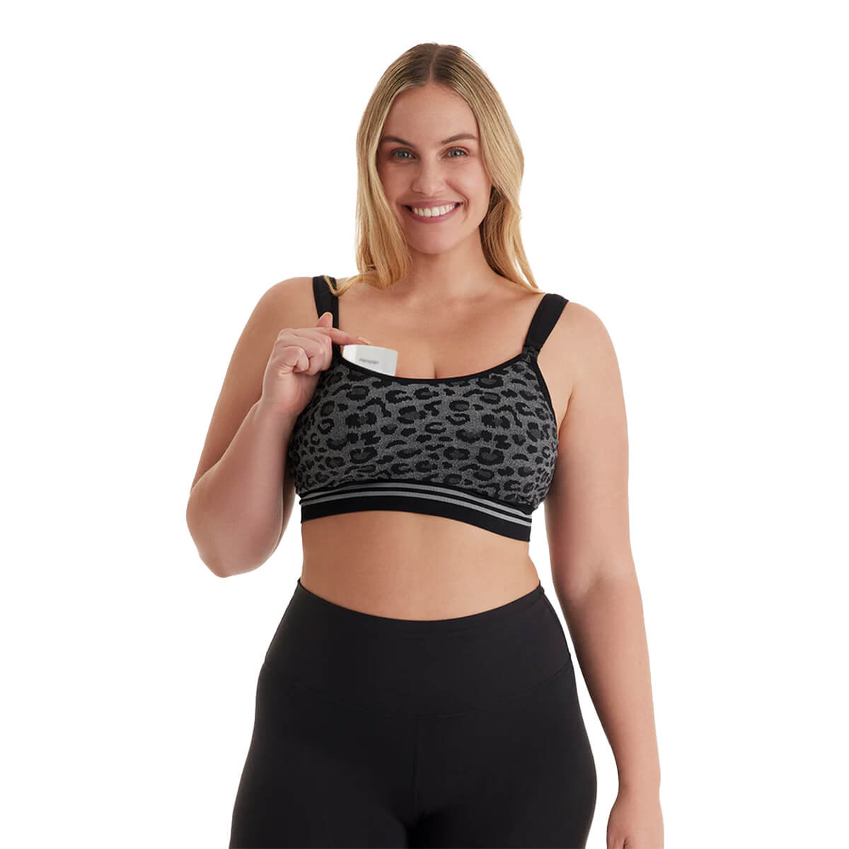 Momcozy YN12 4-in-1 Hands-Free Pumping Bra Leopard