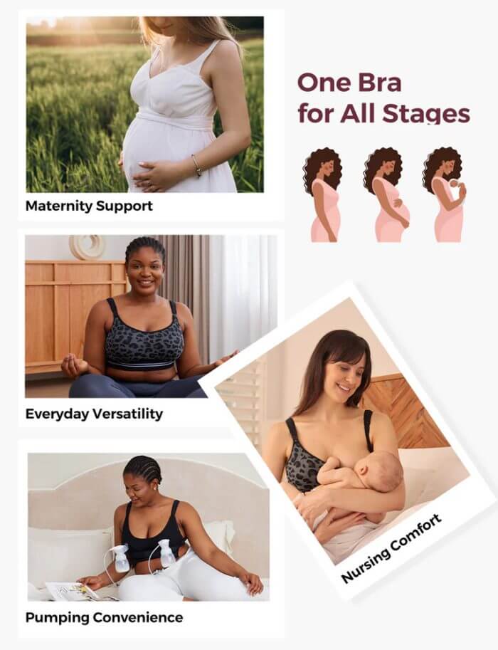 Momcozy YN12 4-in-1 Hands-Free Pumping Bra Leopard - Figura 4