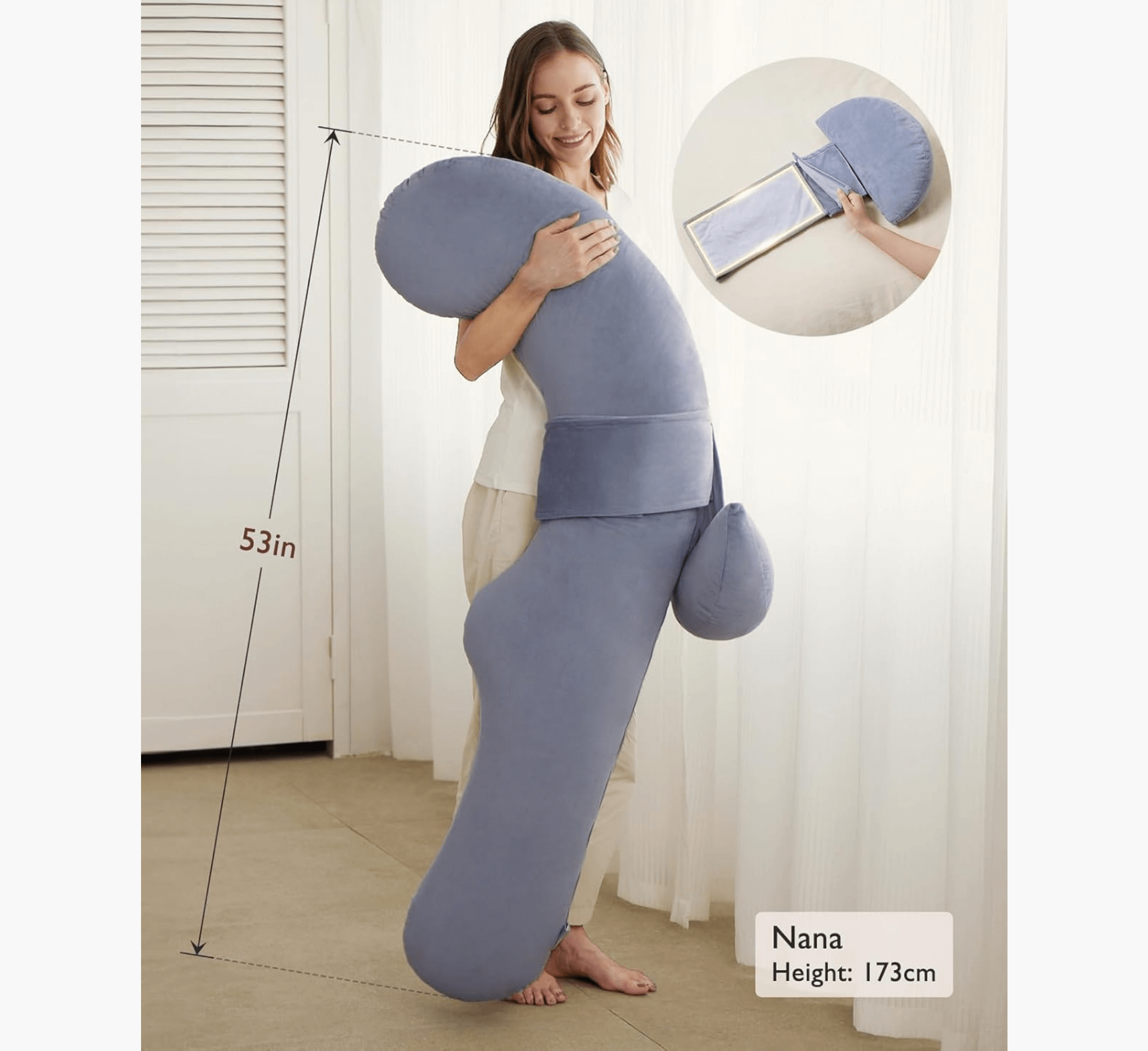 Momcozy Comfortable F Shaped Pregnancy Pillow - Figura 4