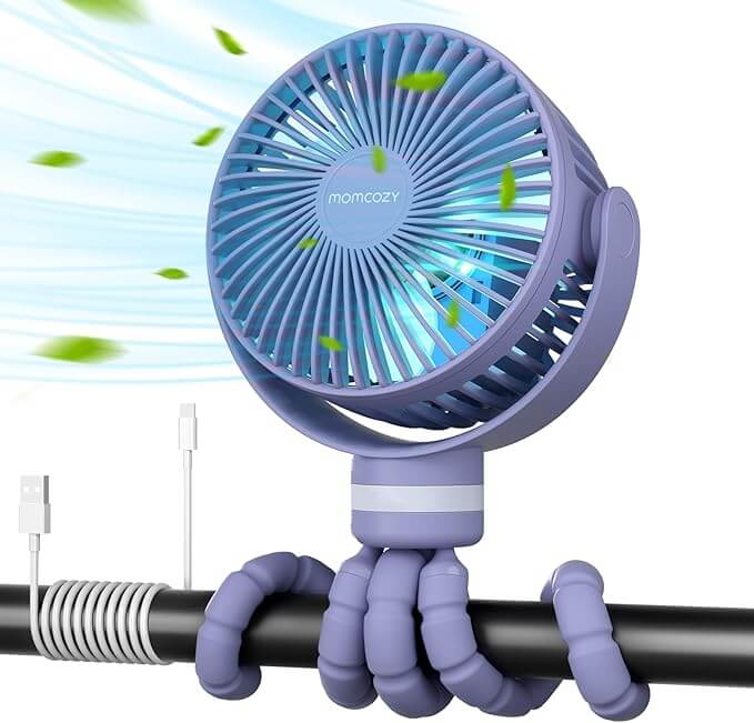 Momcozy 8000mAh Portable Stroller Fan, 27H Ultra-long Battery Life