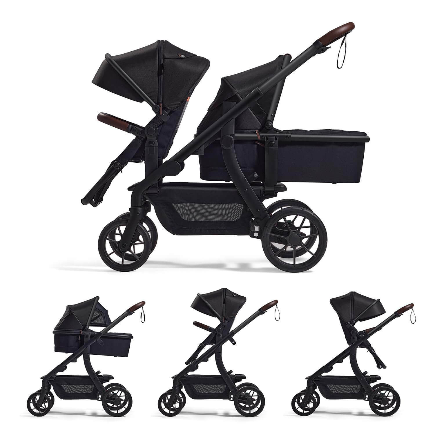 Momcozy ChangeGo Baby Stroller ST01, Convertible Single-to-Double-to-Wagon Stroller with 23 Configurations, Carry-cot and Seat Included, Large PU Wheels, All-Wheel Suspension & Extendable UPF50+ Canopy | - Figura 2