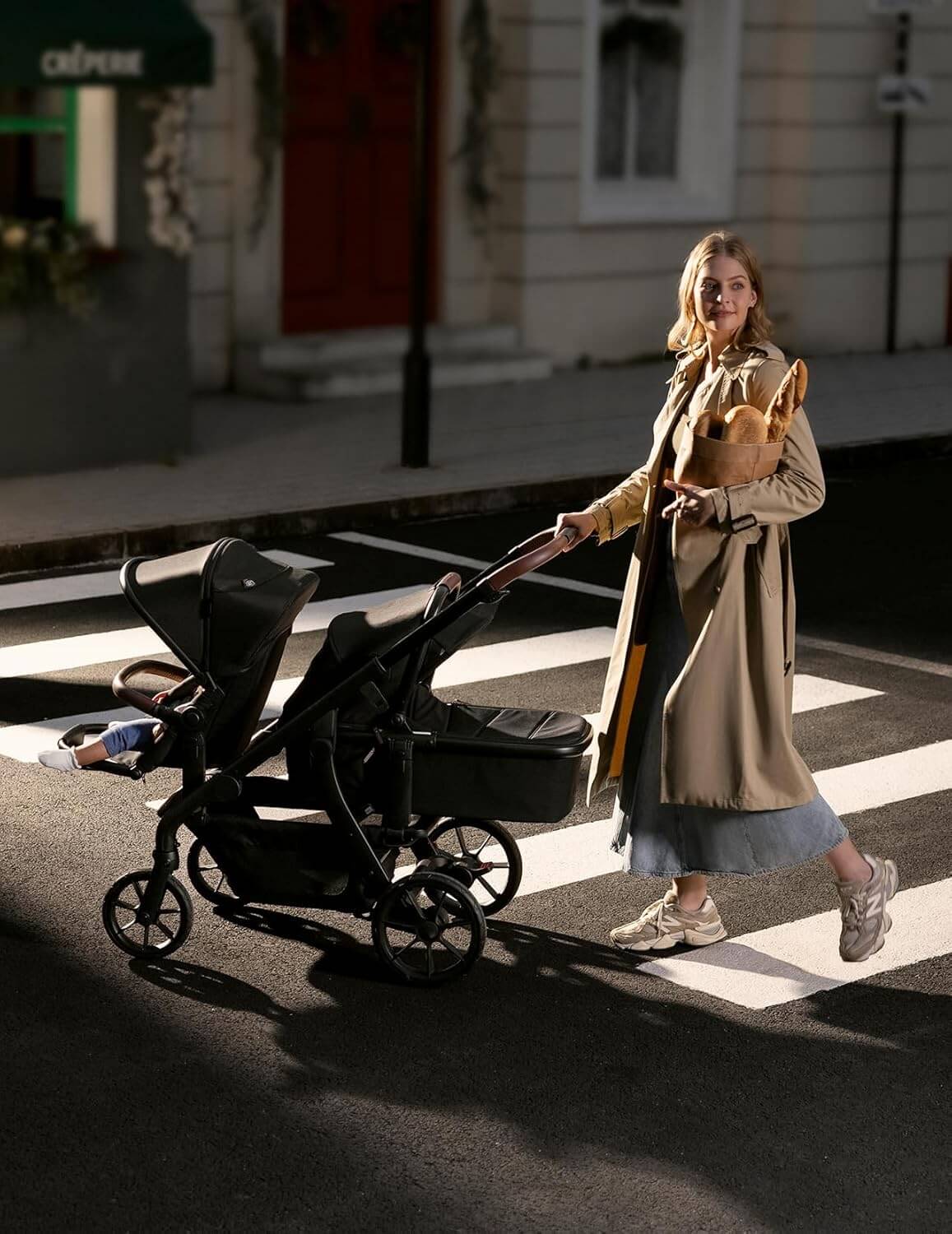 Momcozy ChangeGo Baby Stroller ST01, Convertible Single-to-Double-to-Wagon Stroller with 23 Configurations, Carry-cot and Seat Included, Large PU Wheels, All-Wheel Suspension & Extendable UPF50+ Canopy |