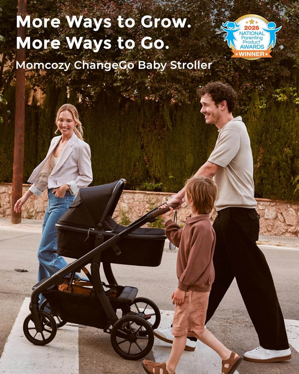 Momcozy ChangeGo Baby Stroller ST01, Convertible Single-to-Double-to-Wagon Stroller with 23 Configurations, Carry-cot and Seat Included, Large PU Wheels, All-Wheel Suspension & Extendable UPF50+ Canopy | - Figura 5